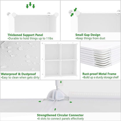 C&AHOME Plastic Cube Storage Organizer, 4-Cube Shelves Units, Milky | DIY - Image 6