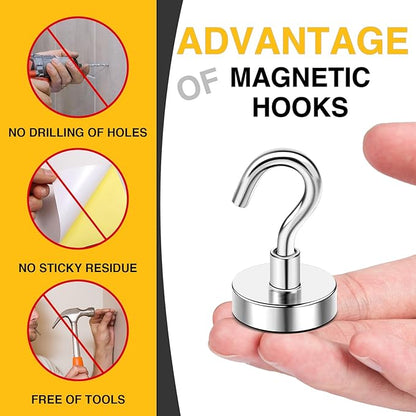 DIYMAG Magnetic Hooks, 50 LB Heavy Duty Magnets, 6 Packs Strong Rare Earth - Image 5