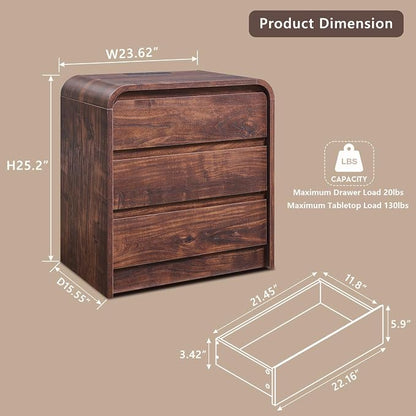 25" Tall Modern Nightstand - Image 2