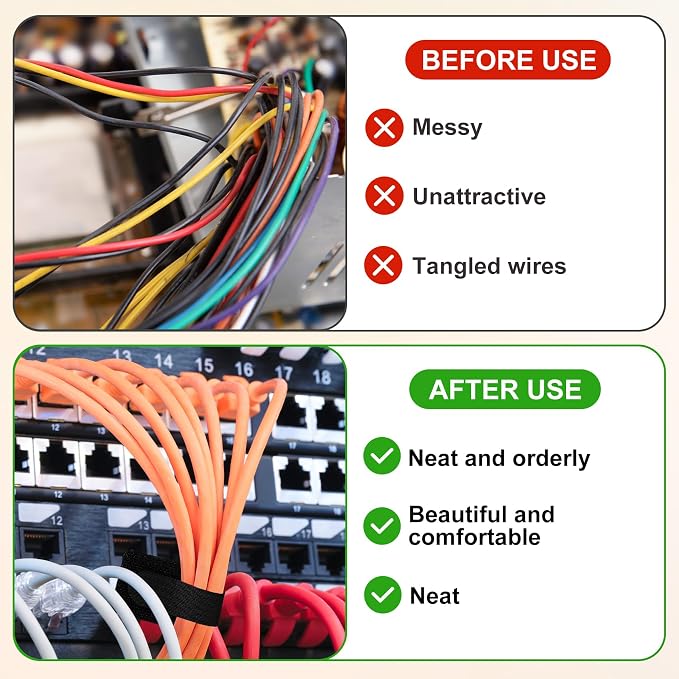 20pcs Hook and Loop Cable Ties, 3.94 Inch Self Adhesive Cable Management Straps - Image 5