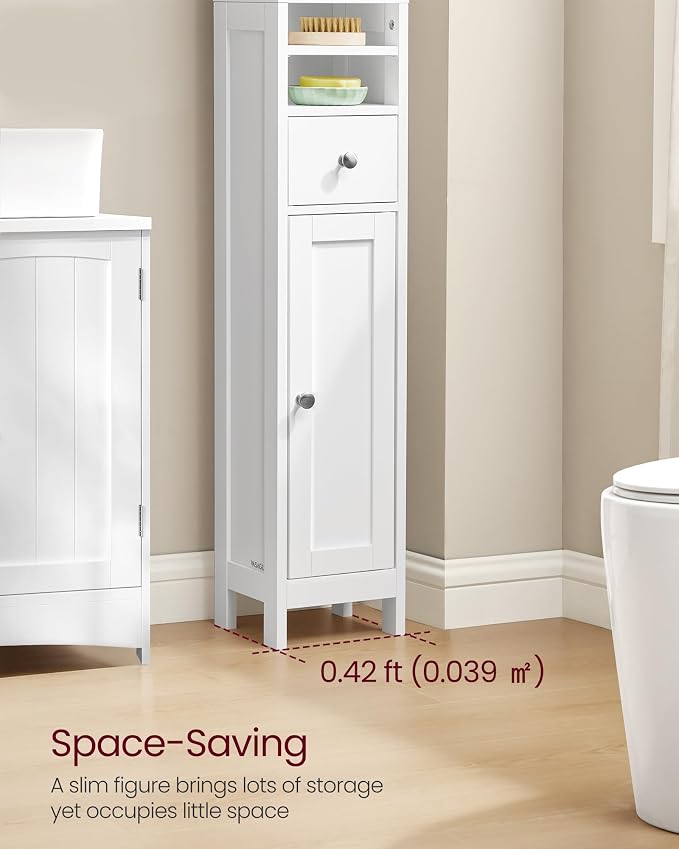 VASAGLE Tall Storage Cabinet, Slim Freestanding Floor Cabinet - Image 4