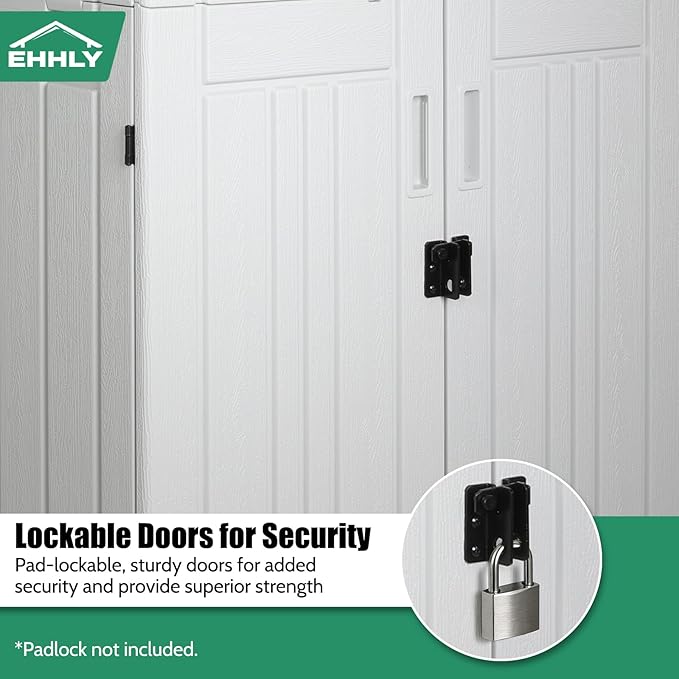 EHHLY Heavy Duty Tall Storage Cabinet Outdoor Weatherproof, 28 Cuft Garage - Image 3
