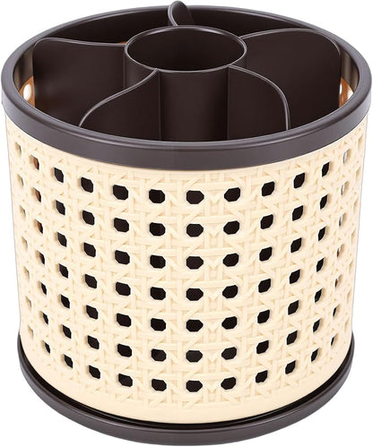 Rotating Makeup Brush Holder for Vanity Desk, Lipstick Pen Holder, Space Saving - Image 4
