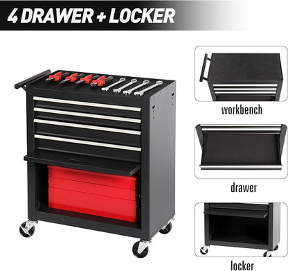 4-Drawer Rolling Tool Chest, Cabinet - Image 3