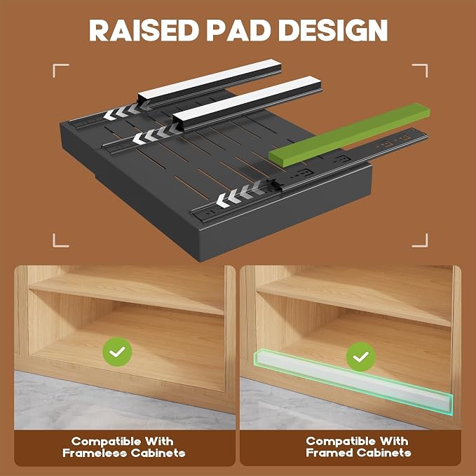 Seinloes 4 Pack Expandable Pull Out Cabinet Organizer 21" Deep - Image 2