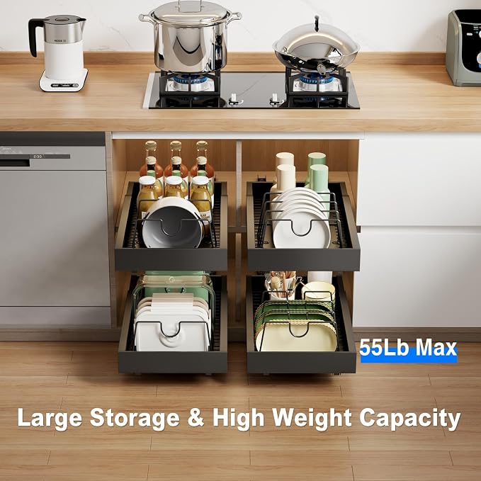 Mustorn 2 Pack Pull Out Cabinet Organizer - Image 2