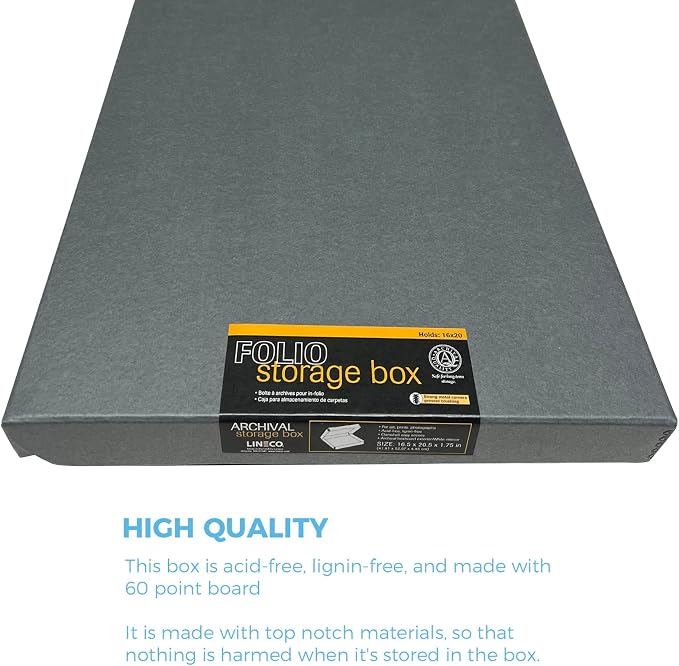 Lineco Clamshell Archival Storage Box, 16.5x20.5x1.75 Inch, Organize and Store - Image 5