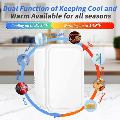Mini Fridge, 6 Liter/8 Can 110V AC/DC Portable Thermoelectric Cooler - Image 2