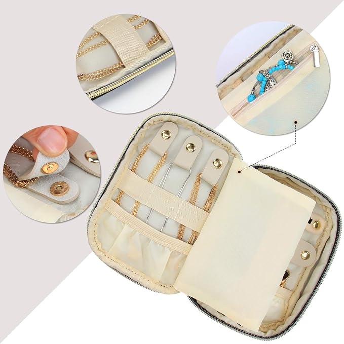 Teamoy Small Jewelry Travel Case, Portable Jewelry Organizer Bag - Image 4