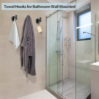 Kruodop Towel Hooks for Bathroom, 6 Packs Wall Mount Towel Holder, Stainless - Image 4