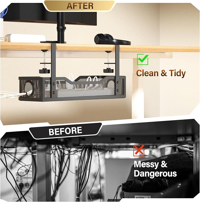 Under Desk Cable Management Large, Cinati 16" Cable Management Box - Image 4
