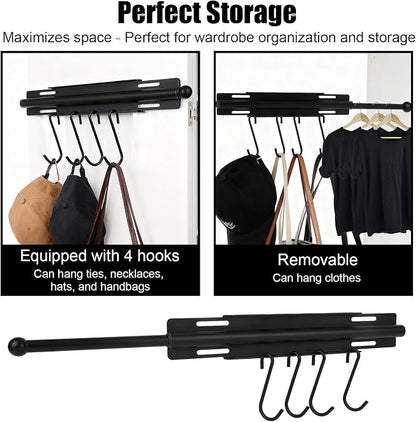 Valet Rod for Closet, Carbon Steel Extending Closet Valet Rod - Image 4