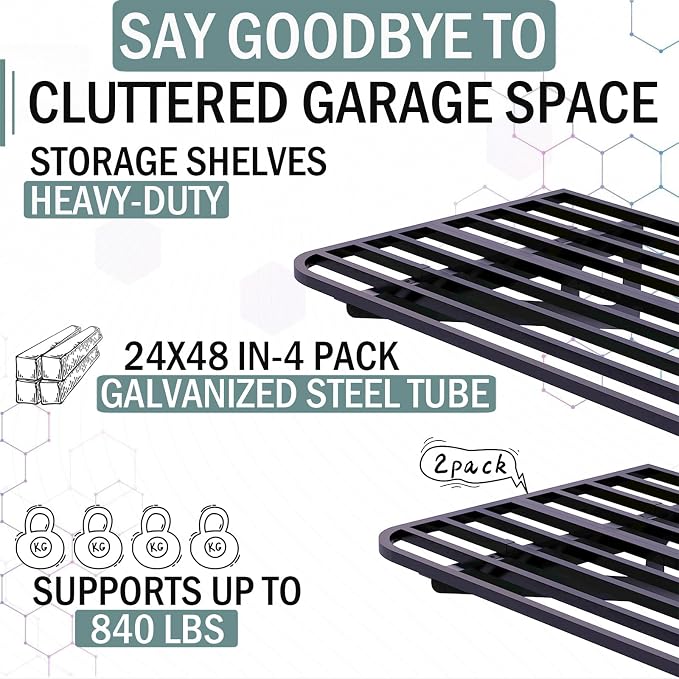 Garage Shelving Wall Mounted, Space-Saving Black - Image 3