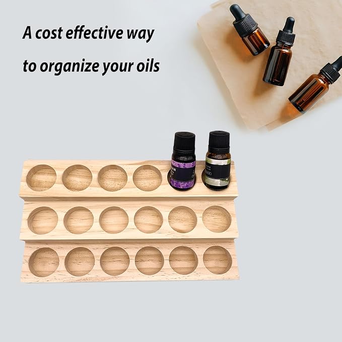 3 Tier Wooden Essential Oil Organizer Essential Oils Racks Display Stand - Image 4