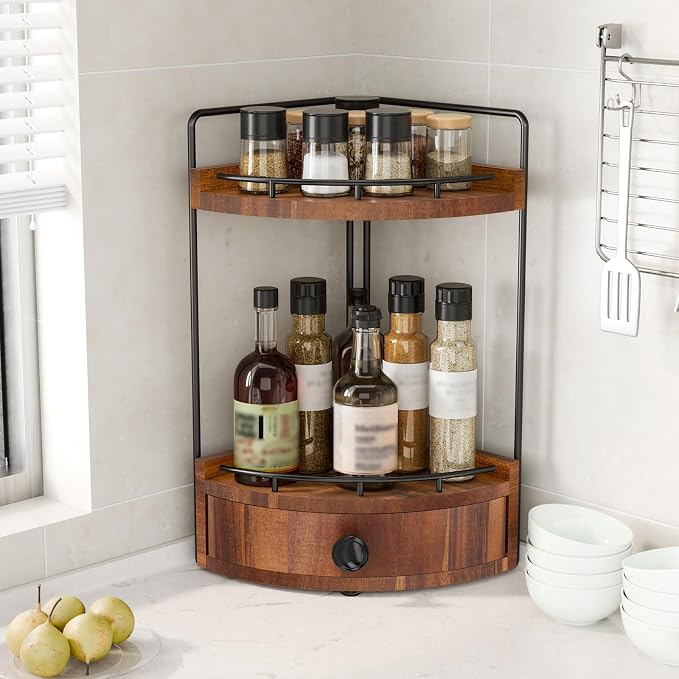 2-Tier Corner Bathroom Counter Organizer - Image 2