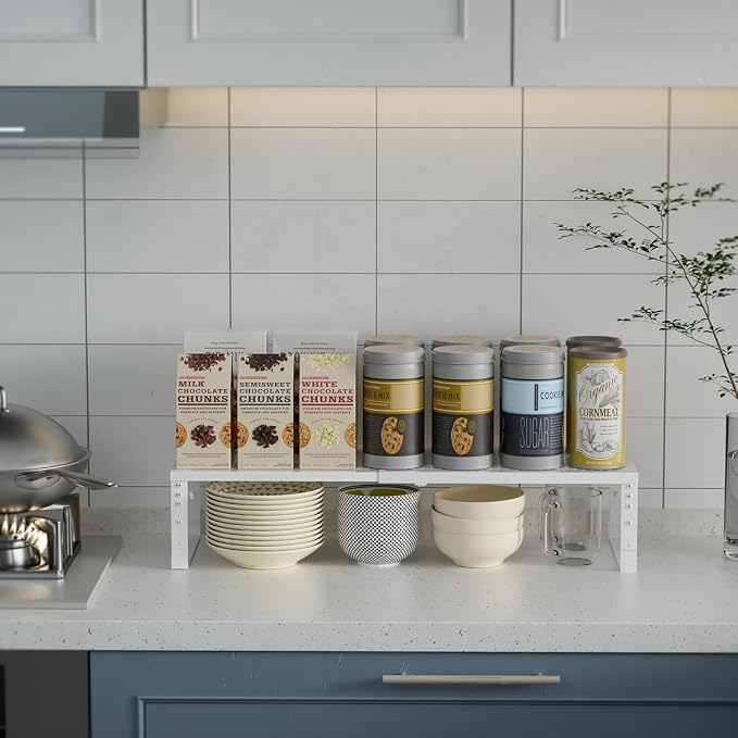 Expandable Cabinet Shelf Organizer Storage Spice Rack Shelves - Image 2