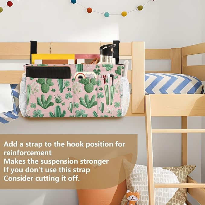 Floral Pink Cacti and Clovers Bedside Caddy - Image 6
