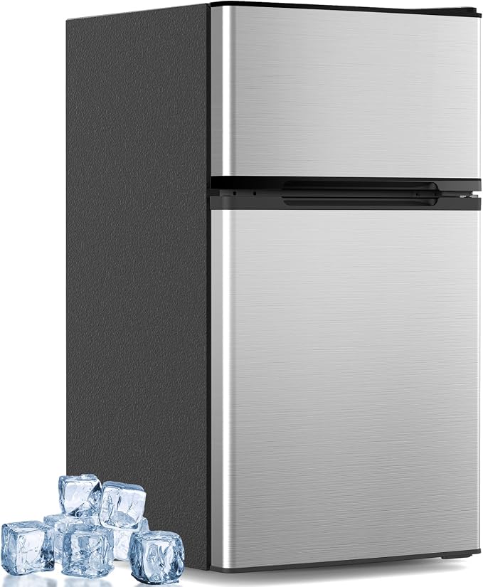 3.1 Cu.Ft Mini Fridge with Freezer, Compact Refrigerator with 2 Doors, Small by Electactic
