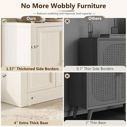 118" Buffet Cabinet with Storage, Modular Sideboard with Floor Base & Baseboard - Image 4