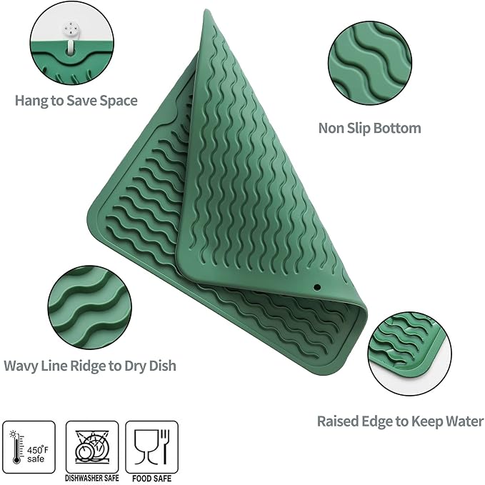 Silicone Dish Drying Mat for Multiple Usage, Easy clean, Eco-friendly, - Image 3