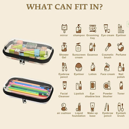 2PCS Zippered Hard Pouch Double, Portable Waterproof Cosmetic Bag - Image 5