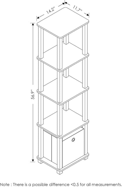 FURINNO TNT No Tools 5-Tier Display Decorative Shelf, French Oak - Image 3