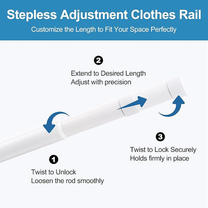 Adjustable Closet Rod for Hanging Clothes, 17-39inch Heavy Duty Metal tension - Image 6