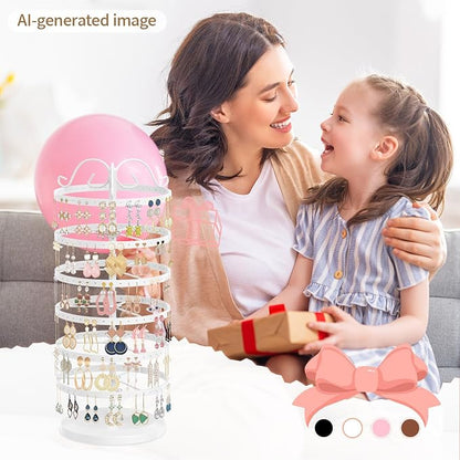iDavosic.ly 6 Tier Metal Rotating Earring Holder Organizer Stand, Display Tree - Image 6