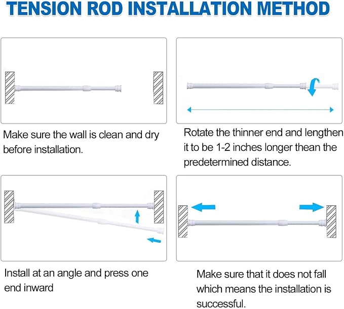 AIZESI Spring Tension Curtain Rods Short Tension Rod - Image 6
