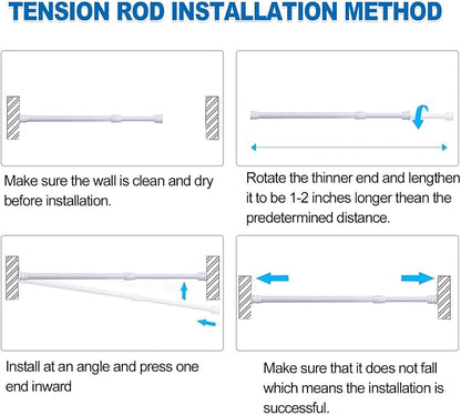 AIZESI Spring Tension Curtain Rods Short Tension Rod - Image 6