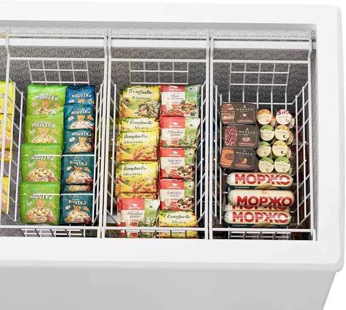 Slideep 17.5" Large Hanging Baskets Freezer Organizer Bin Sturdy Metal Wire - Image 5