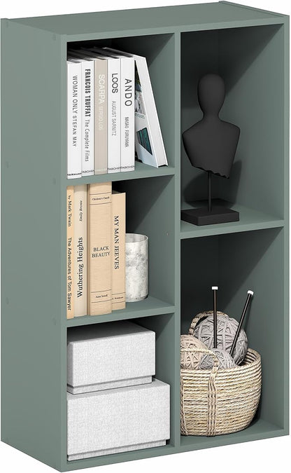 Furinno LUDER Book Shelf, 5-Cube Bookshelf, Reversible Bookcase, 9.4" x 19.5" x by Furinno-FitsYourSpaceFitsYourBudget