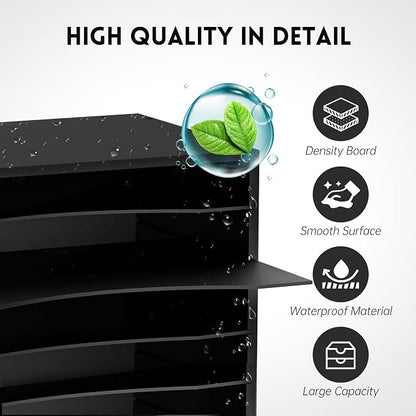 5 Tier Wood Desk Organizer, Mail Sorter and Paper Organizer - Image 5