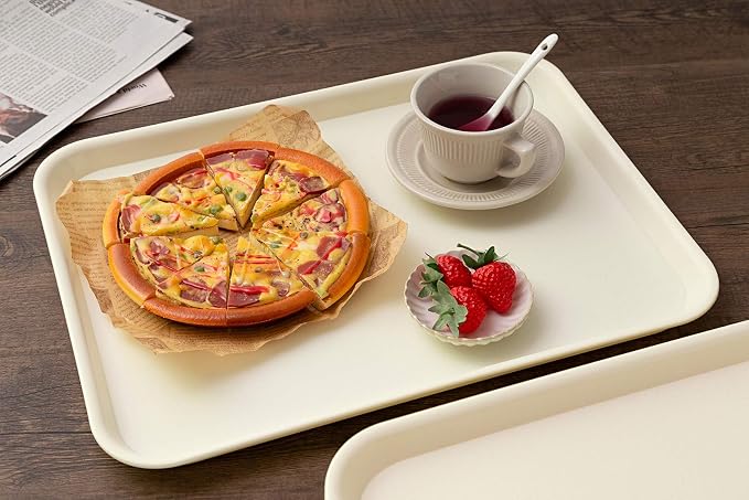 Eslite Rectangular Plastic Serving Trays, Fast Food Serving Cafeteria Trays - Image 6