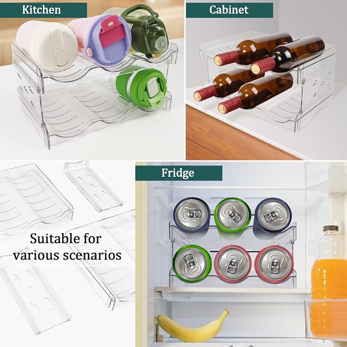 Stackable Bottle Organizer, Non-Slip Water Bottle Holder - Image 7