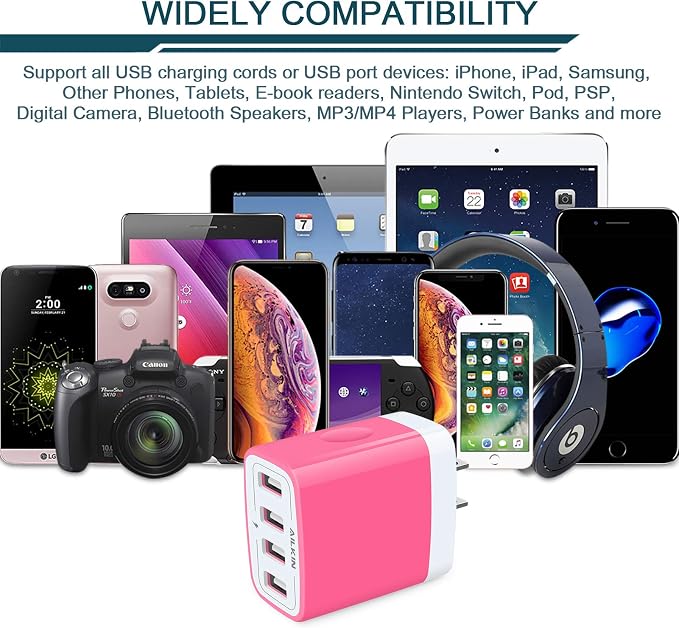 Wall Charger, USB Charger Adapter, 4.8A 4Multi Port Fast Charging Station | - Image 6