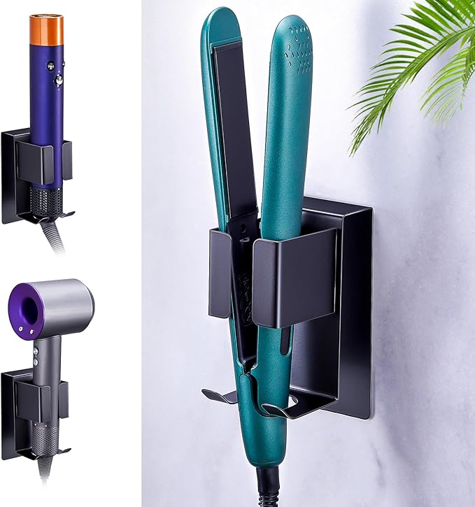 Hair Straightener Holder Wall Mounted Blow Dryer Holder, Blow Dryer and Curling by WAYASI