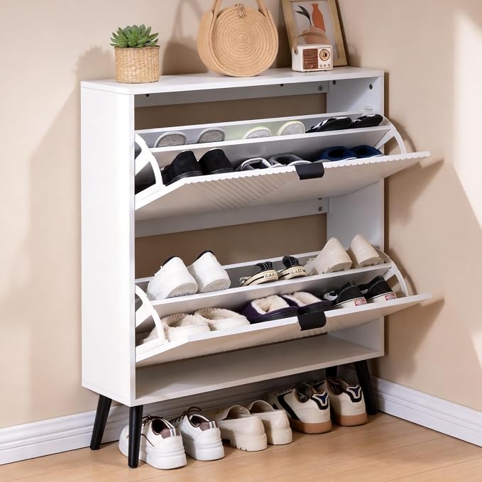 oakvivo Shoe Cabinet Storage, Farmhouse Freestanding Organizer - Image 6