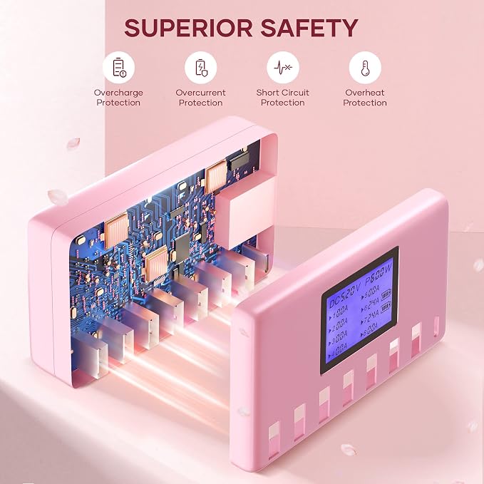 USB Charger, slitinto 60W 12A 8-Port USB Charging Station Multi Port USB Hub - Image 3