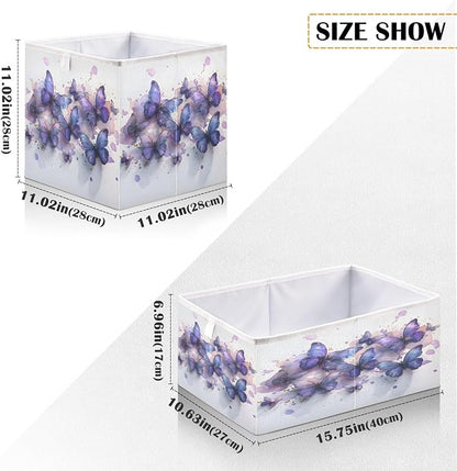 Butterflies Purple Watercolor Closet Organizers Storage Cubes Storage Bins - Image 3
