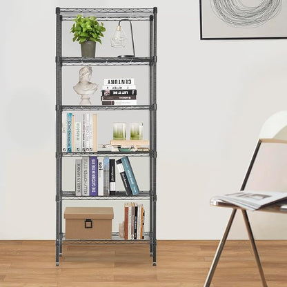 PayLessHere | 6-Tier Wire Shelf | 23"x13"x59" | Black | Adjustable Racks | - Image 5