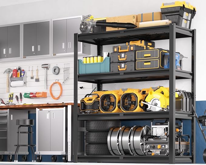 PrimeZone Heavy Duty Garage Shelving 2200 LBS 4 Tier Heavy Duty Storage Shelves - Image 2