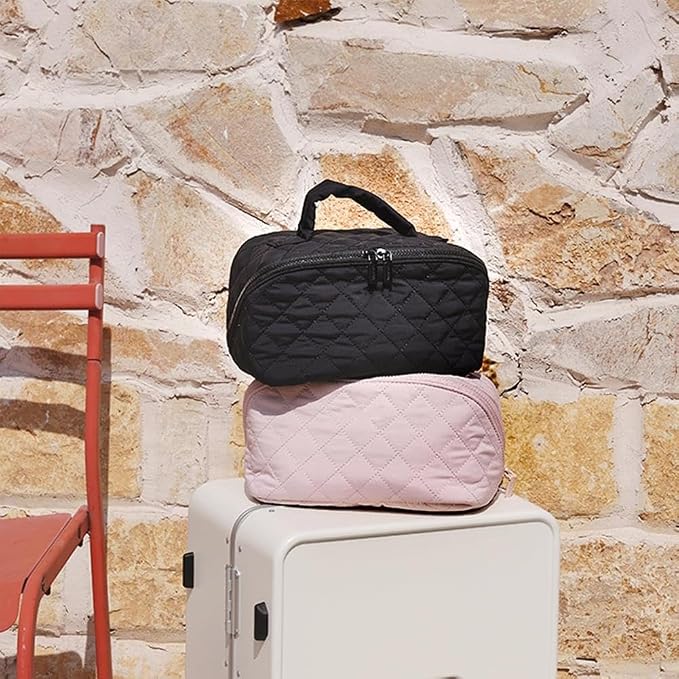 2026 Travel Makeup Bag for Women – 180° Lay-Flat Puffy Cosmetic Organizer - Image 8