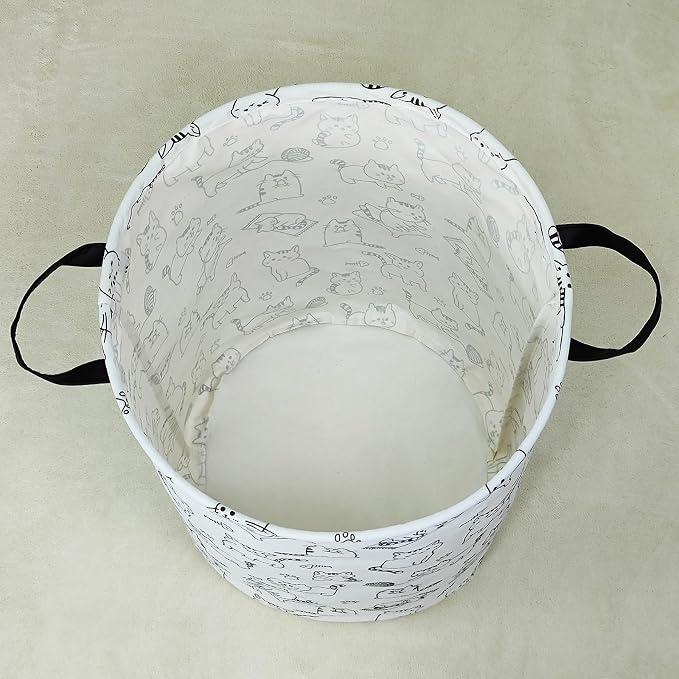 LANGYASHAN Laundry Basket Canvas Fabric Collapsible Organizer Basket - Image 7