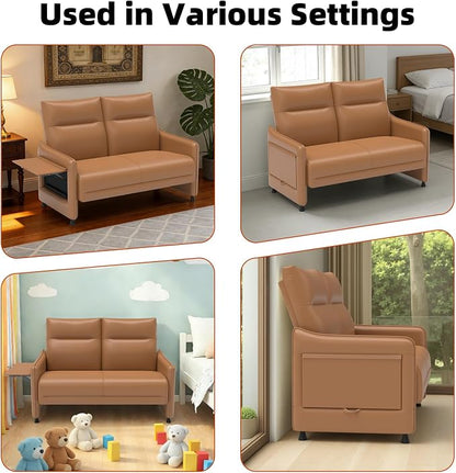 Faux Leather Loveseat, Upholstered Loveseat - Image 9
