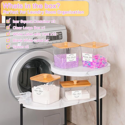 efluky 4+1 pack Laundry Pods Container & Dryer Sheet Holder Set, Laundry Pods - Image 3