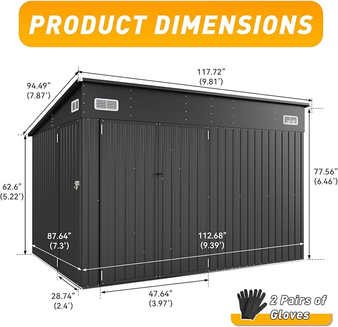 Storage Shed 8'x10' Metal Outdoor Sheds - Image 2