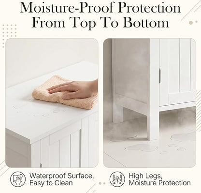 SUPER DEAL Modern Bathroom Floor Storage Cabinet - Image 6