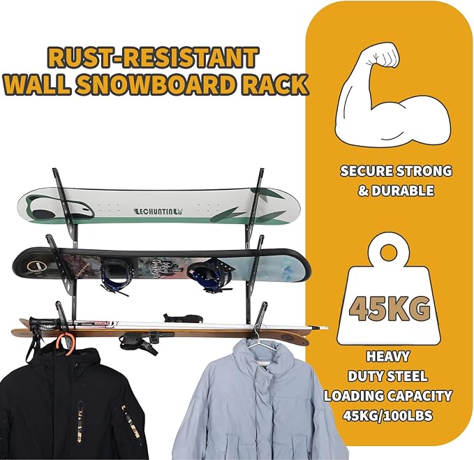 Snowboard Wall Racks, Adjustable Storage Rack - Image 4
