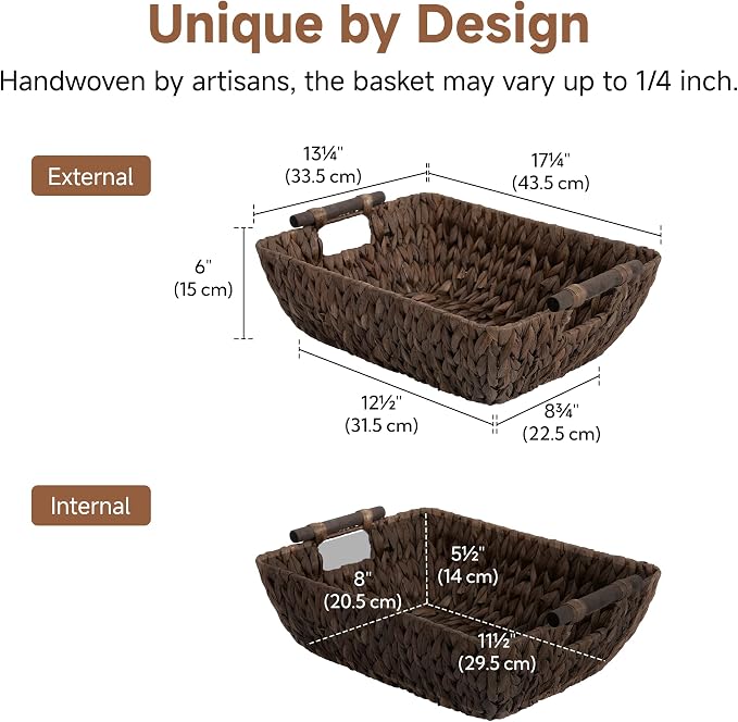 Storageworks Wicker Baskets for Shelves, Large Organizer Basket for Shelves - Image 2